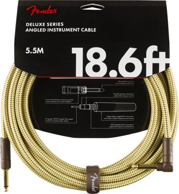 Fender Deluxe Cables instrumentkabel 5.5m geel recht+haaks