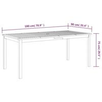 Tuintafel 180x90x75 cm massief acaciahout - thumbnail