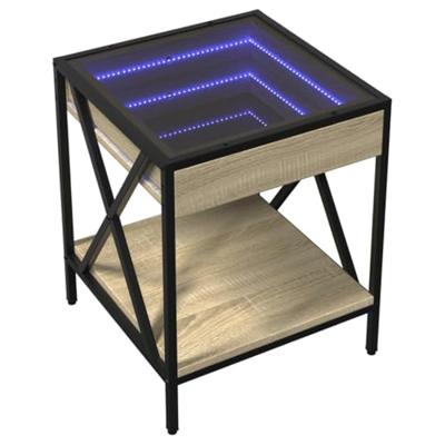 Nachtkastje met Infinity LED 40x40x49 cm sonoma eikenkleurig