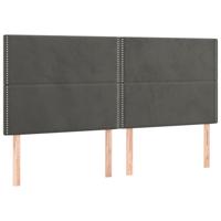 Boxspring met matras fluweel donkergrijs 180x200 cm - thumbnail