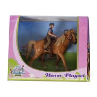 Kids Globe speelset paard met ruiter - thumbnail