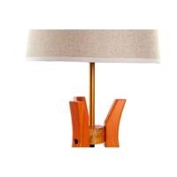 Bureaulamp DKD Home Decor Bruin Beige Polyester Hout 220 V 50 W - thumbnail