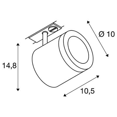 SLV Led railspotEnola 1-fase - wit - 3000K - 143951