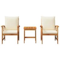 Tuinbankenset met kussen 3 pcs Olie naturel Massief Acaciahout - thumbnail