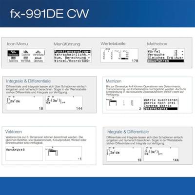 Casio wetenschappelijke rekenmachine FX-991DECW, Duitstalige versie