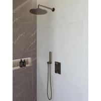Wiesbaden Caral Inbouwthermostaat compleet met Hoofddouche (25cm) en Staafhanddouche - Gunmetal - thumbnail