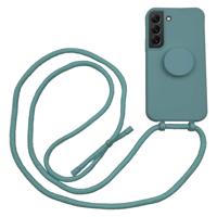 Høyde - Samsung Galaxy S22 Plus - Telefoonhoes met koord + Socket houder - Donkergroen - thumbnail