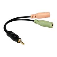 LogiLink CA0021 Adapter Jackplug Audio Adapter [1x Jackplug male 3,5 mm - 2x Jackplug female 3,5 mm] Zwart - thumbnail