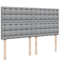 Boxspring met matras stof lichtgrijs 180x200 cm - thumbnail