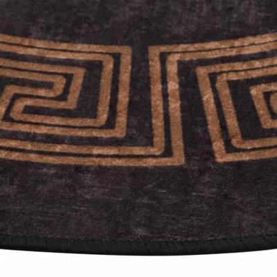 Vloerkleed wasbaar anti-slip 200 cm zwart en goudkleurig Vloerkleed wasbaar anti-slip 200 cm zwart en goudkleurig