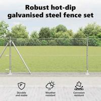 VidaXL Afrasteringspaal zilver 25 x 0,8 m (25 mm gaas) staal - thumbnail