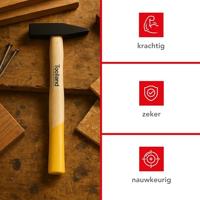 Toolland hamer met houten handgreep, 300 g - thumbnail