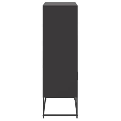Hoge kast 68,5x38,5x123,5 cm staal zwart