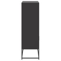 Hoge kast 68,5x38,5x123,5 cm staal zwart - thumbnail
