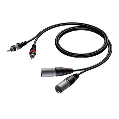 Procab CAB701 Basic 2x XLR male - 2x RCA male 1.50 meter Procab CAB701 Basic 2x XLR male - 2x RCA male 1.50 meter