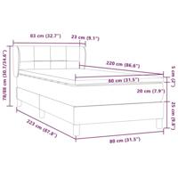 Boxspring met matras fluweel donkergrijs 80x220 cm - thumbnail