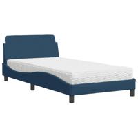 Bed met matras "Dover" stof blauw 100x200 cm - thumbnail