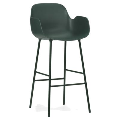 Normann Copenhagen Form barkruk H75 met armleuning Green vierpoot staal