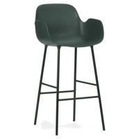 Normann Copenhagen Form barkruk H75 met armleuning Green vierpoot staal - thumbnail