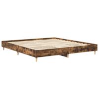 Bedframe zonder matras 200x200 cm spaanplaat gerookt eiken - thumbnail