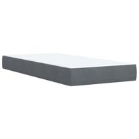 Boxspring met matras fluweel donkergrijs 90x200 cm - thumbnail