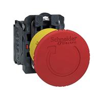 Schneider Electric XB5AS8444 Noodstopschakelaar Metalen frontring, Met NOT-AUS schakelaar, Rond, Terugstelbaar, Vergrendelbaar 120 V/AC 6 A 2x NC IP66, IP67, - thumbnail