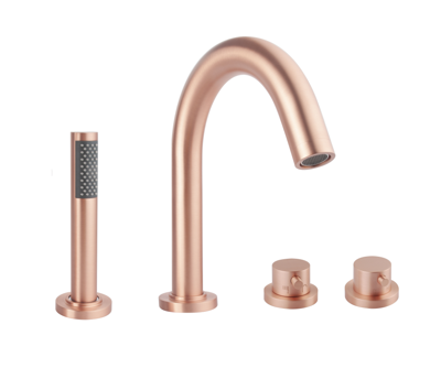 Wiesbaden Caral 4-gats badrandthermostaat afbouwset geborsteld koper Wiesbaden Caral 4-gats badrandthermostaat afbouwset geborsteld koper