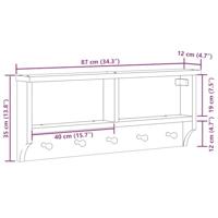 VidaXL Wandkapstok sandnes 87x12x35 cm massief grenenhout - thumbnail
