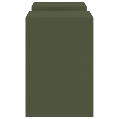 Plantenstandaard 2 pcs Olijfgroen 24 x 24 x 35 cm Staal