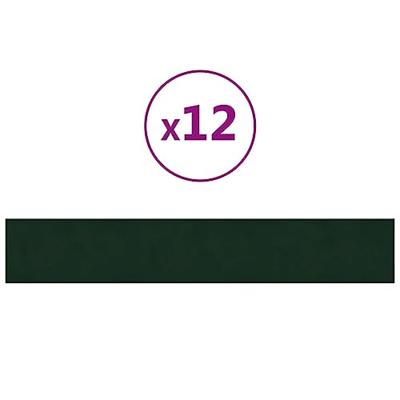 Wandpanelen 12 st 1,62 m 90x15 cm fluweel donkergroen Wandpanelen 12 st 1,62 m 90x15 cm fluweel donkergroen