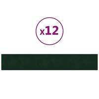Wandpanelen 12 st 1,62 m 90x15 cm fluweel donkergroen - thumbnail