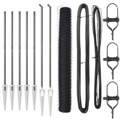 VidaXL Afrasteringspaal grijs 10 x 1,2 m (50 mm gaas) staal en pvc