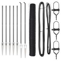 VidaXL Afrasteringspaal grijs 10 x 1,2 m (36 mm gaas) staal en pvc - thumbnail