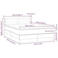 Boxspring met matras fluweel lichtgrijs 160x220 cm - thumbnail