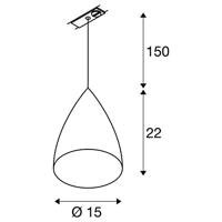 SLV Tonga IV 143594 230V-railsysteem lamp 1-fasig E14 60 W Spaarlamp, LED Zilver, Wit - thumbnail