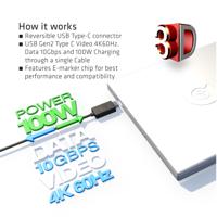 Club 3D USB 3.1 Type-C PD kabel 0,8 m. / 2,6 ft. 10 Gbps, 4K60Hz, Power Delivery - thumbnail