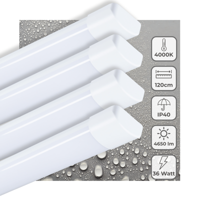 4 PACK LED&apos;s Light LED TL lamp 120 cm voor binnen - Complete LED TL verlichting - 4650 lm