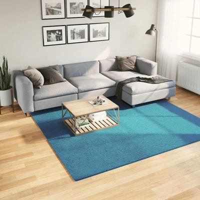 VidaXL Vloerkleed oviedo laagpolig 240x240 cm turquoise VidaXL Vloerkleed oviedo laagpolig 240x240 cm turquoise