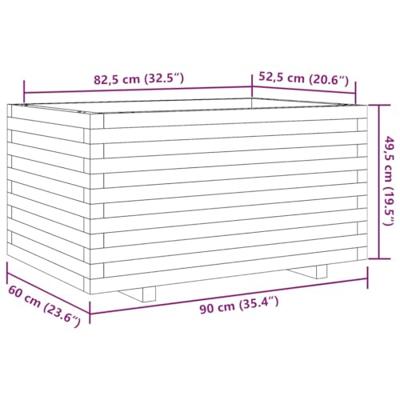 Plantenbak 90x60x49,5 cm gempregneerd grenenhout