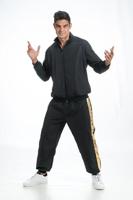 Rapper Outfit Zwart/Goud Volwassenen 2-Delig - thumbnail