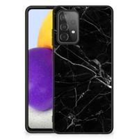 Samsung Galaxy A72 (5G/4G) Marmeren Print Telefoonhoesje Marmer Zwart - Origineel Cadeau Vader - thumbnail