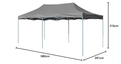 Partytent pop-up inklapbaar 3x6 m antraciet - thumbnail