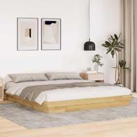 Bedframe zonder matras 180x200 cm massief hout eiken - thumbnail