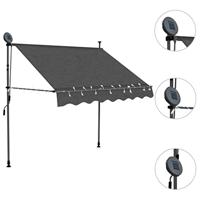 Luifel handmatig uittrekbaar met LED 150 cm antraciet - thumbnail