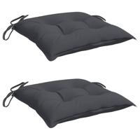 Stoelkussens 2 st 40x40x7 cm oxford stof antracietkleurig - thumbnail