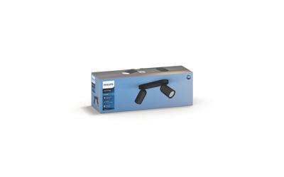 Philips OpbouwspotPongee 2-lichts zwart - 5058230PN