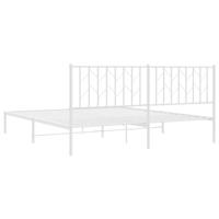 Bedframe met hoofdbord metaal wit 183x213 cm - thumbnail
