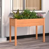 VidaXL Plantenbak met voering 118x59x76 cm massief vurenhout bruin - thumbnail