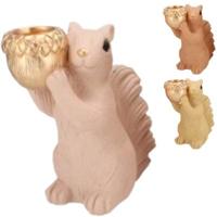 Daan Kromhout Schaal jingle eekhoorn staand zand/roze 21 cm 3 assorti | 6 stuks - thumbnail