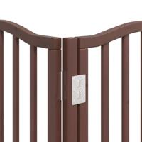 Hondenhek inklapbaar 15 panelen 750 cm populierenhout bruin - thumbnail